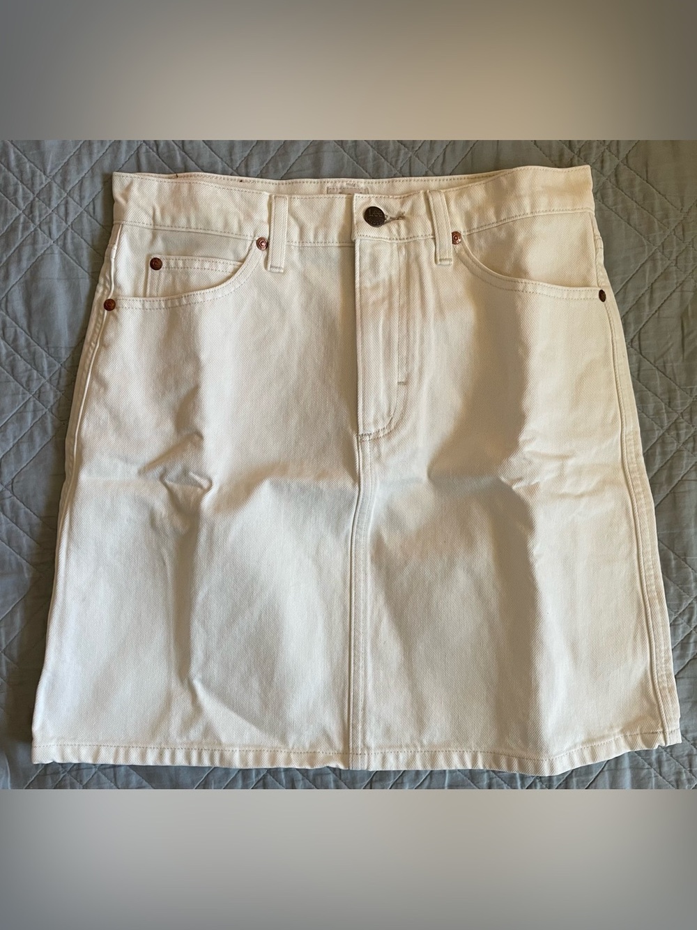 Lee® X J.Crew denim skirt in Vintage White Wash Size 27 NWT $148 CV153 - Picture 8 of 10